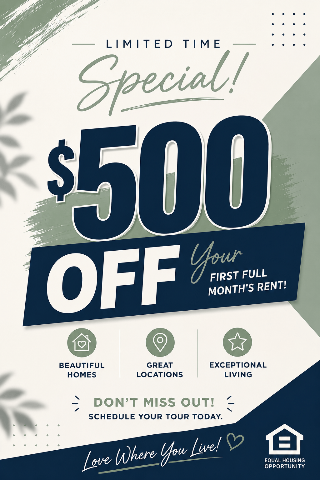 Receive $500 Off Your First Full Month's Rent When You Move In By 8/31/26!